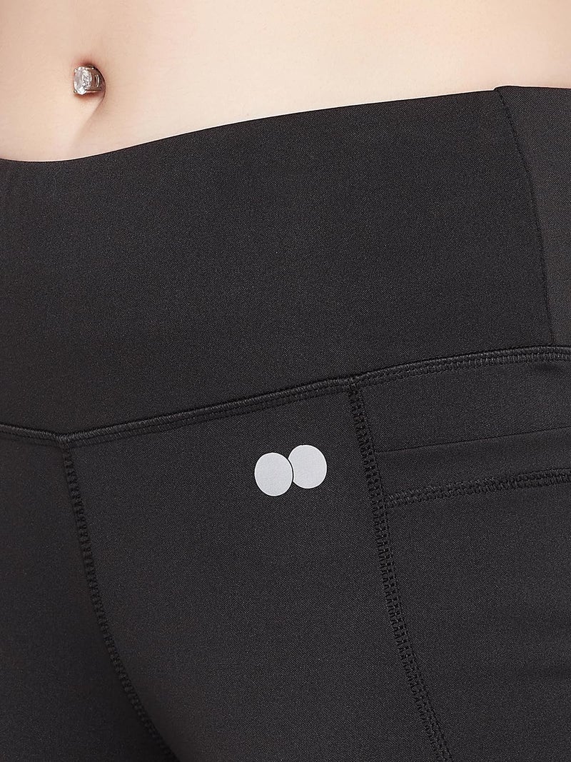 Clovia Women's Comfort-Fit High Waist Flared Yoga Pants (AB0090A13_Black_XXL) - Image 3