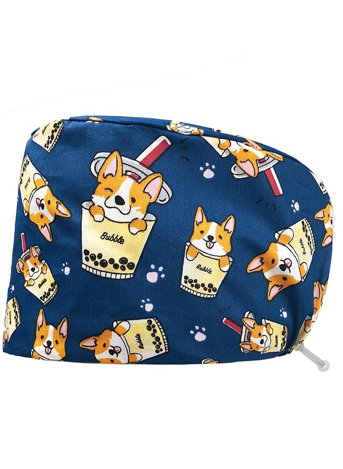 NIBEMINENT Unisex Scrub Hats Surgical Hats Printed Medical Nurse Operating Room Caps Women Pet Grooming Nursing Hats Sanitary Cap