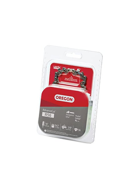 Oregon R56 AdvanceCut Chainsaw Chain for 16-Inch Bar -56 Drive Links low-kickback chain fits Greenworks, Makita, EGO, DeWalt and more