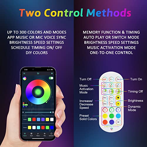 Ehaho 1 Pack 1FT Whip Lights,LED Whip Light with App & Remote Control, Spiral RGB Chasing Lighted Whips with Rocker Switch, Music Whip Light for UTV ATV Polaris RZR Can-Am SXS Truck - Image 5
