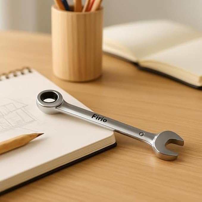 Fitto 8mm Dual-Head Ratchet Wrench Fixed Spanner, Reversible Ratcheting Double-Ended 8 mm Hand Tool - Image 3