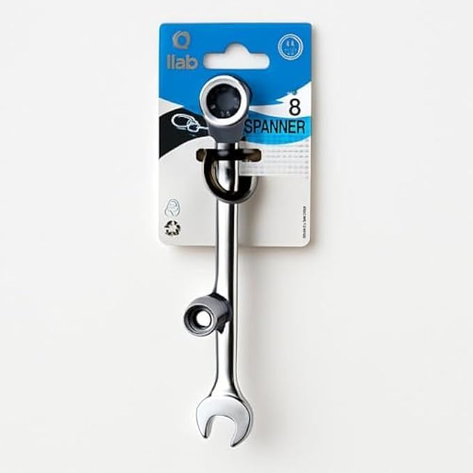 Fitto 8mm Dual-Head Ratchet Wrench Fixed Spanner, Reversible Ratcheting Double-Ended 8 mm Hand Tool - Image 2