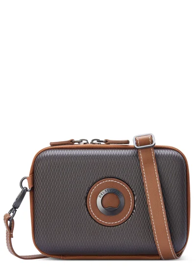 DELSEY Paris Chatelet Air 2.0 Hardcase Clutch With Removable Shoulder Strap Brown