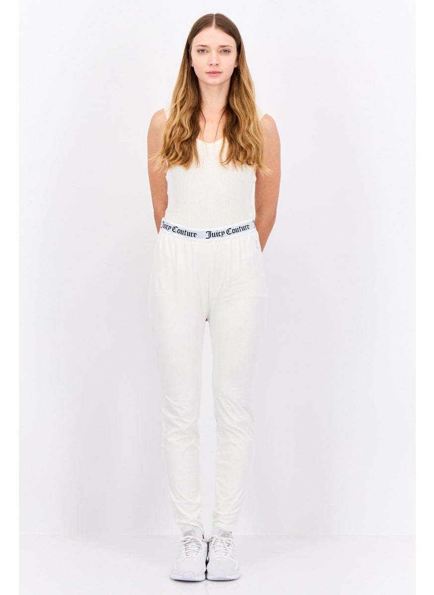 Juicy Couture Women Brand Logo Pull-On Leggings, Off White  - Image 4