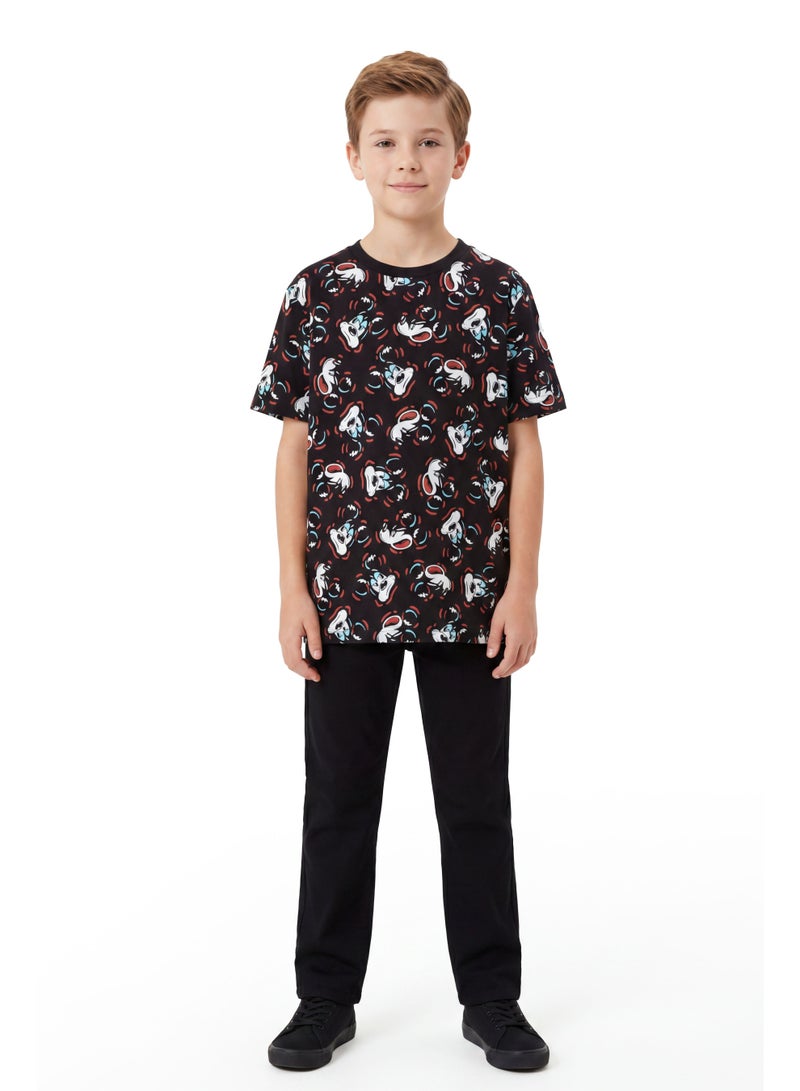 Disney Mickey Mouse Teen Boys’ Oversized Drop Shoulder T-Shirt – All-Over Print Casual Relaxed Fit Tee - Image 4
