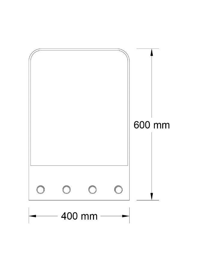 DANUBE HOME Milano Plus Clear Mirror With 4 Hooks For Dressing Room Beige Finish Wall Mounted Vanity Mirror With Energy-Efficient Led Lightining Makeup Mirror With Lights| Modern Bathroom Decor - (40X5X60)Cm  - Image 2