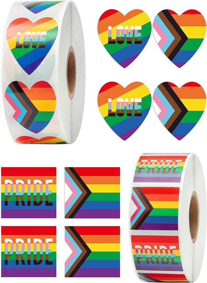 BeYumi 1600Pcs LGBTQ Pride Heart Stickers LGBT Rainbow Flag Stickers Self Adhesive Gay Pride Decal Waterproof Stickers for Transgender Lesbian Bi Nonbinary Pride Parades Events Decoration Accessories - Image 1