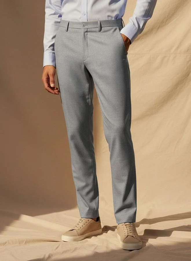 Slim Fit Flexi Waist Formal Trousers
