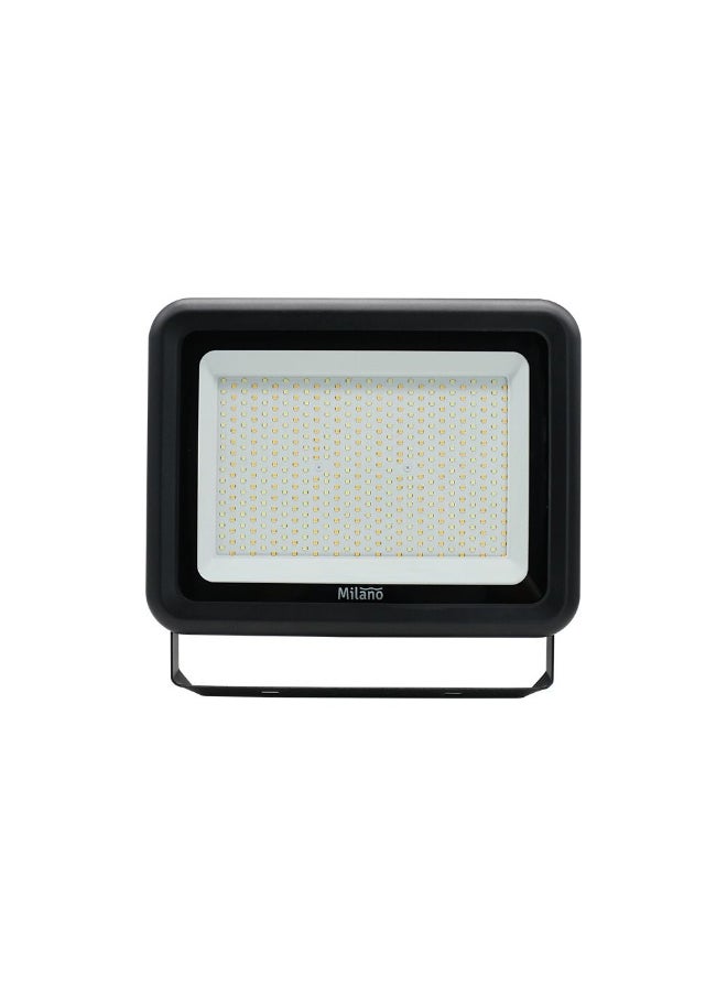DANUBE HOME Milano 100W Flood Light With Power & Color Adjustable - Black Durable Aluminium+Iron+Glass Flood & Spike Lights 3 Color Halogen Light Outdoor Lighting For Gardens, Patios, & Pathways - 25X25X5Cm 