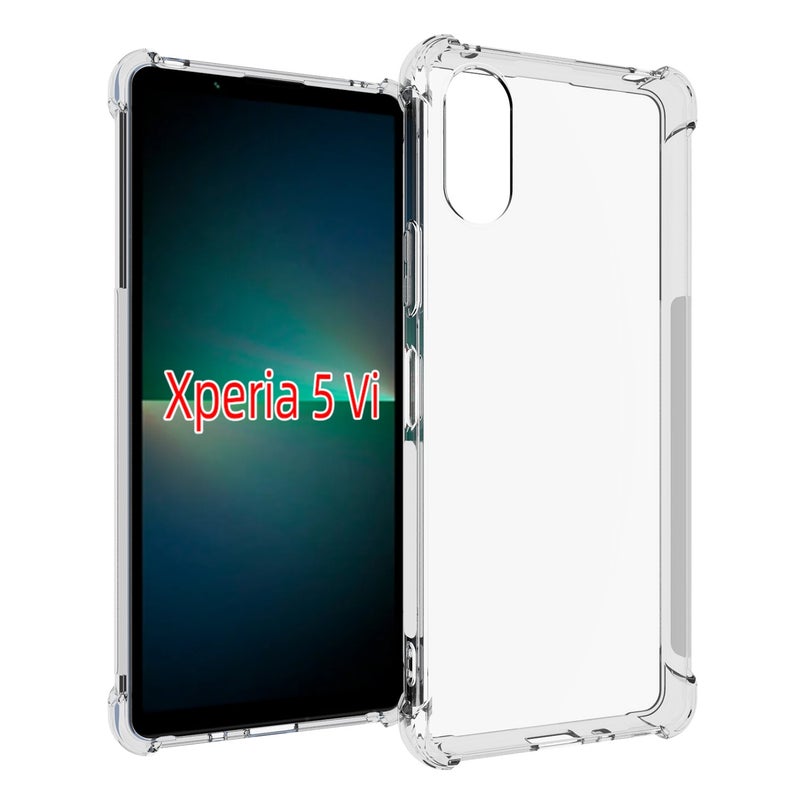 HuHa Case Cover For Sony Xperia 5 VI Shockproof Non-slip Thickening TPU Phone Case(Transparent) - Image 1