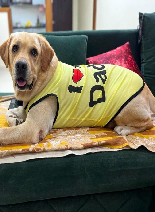 Lulala Pet t-Shirt Printed Round Neck Sleeveless Dog Vest Tank T-Shirt/Tees Apparel/Clothes/Tees Gift for Small Medium and Large Dogs Cats Yellow (12 Inch) - Image 2