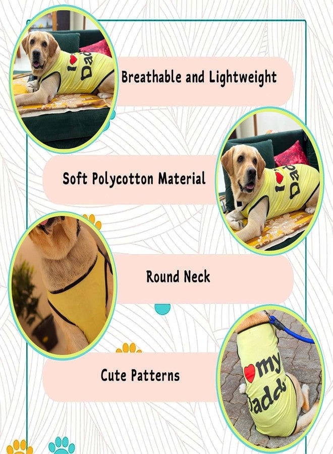 Lulala Pet t-Shirt Printed Round Neck Sleeveless Dog Vest Tank T-Shirt/Tees Apparel/Clothes/Tees Gift for Small Medium and Large Dogs Cats Yellow (12 Inch) - Image 4