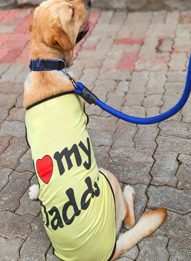 Lulala Pet t-Shirt Printed Round Neck Sleeveless Dog Vest Tank T-Shirt/Tees Apparel/Clothes/Tees Gift for Small Medium and Large Dogs Cats Yellow (12 Inch) - Image 1