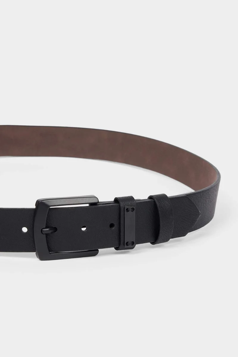 ديفاكتو Man Rectangle Clasp Faux Leather Jean Belt