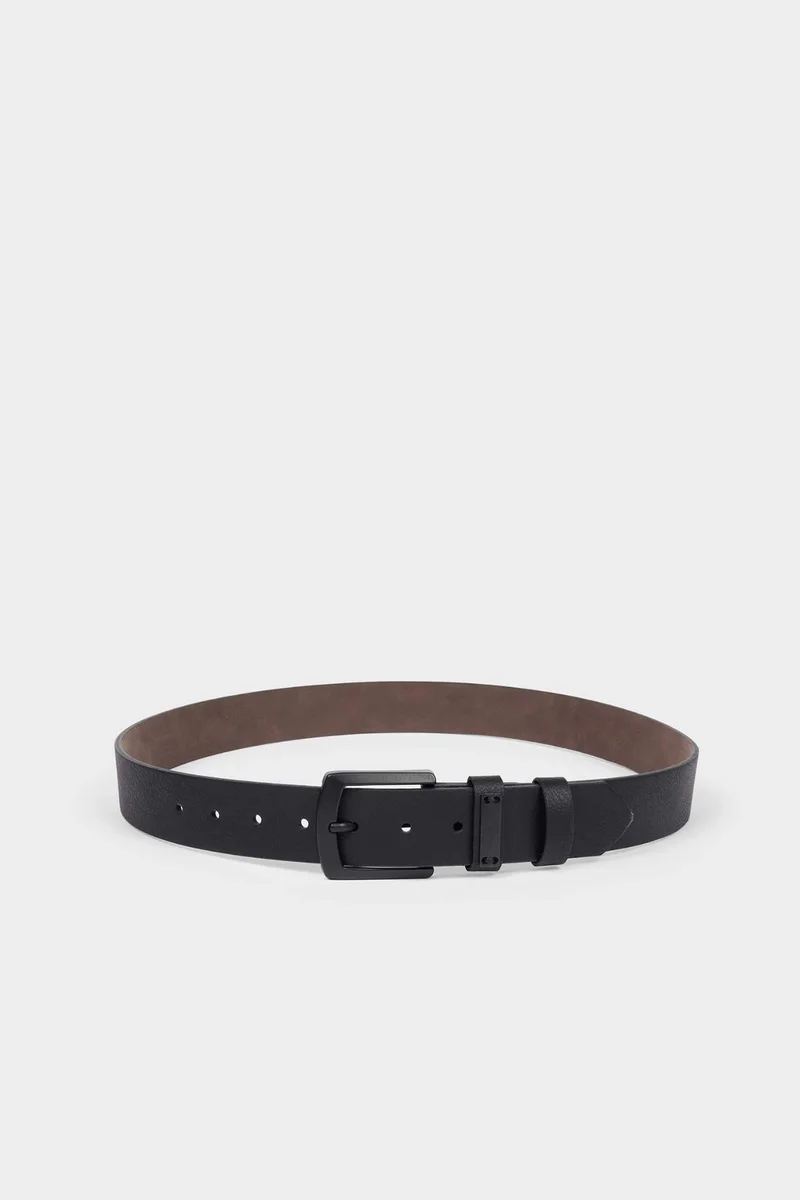 ديفاكتو Man Rectangle Clasp Faux Leather Jean Belt
