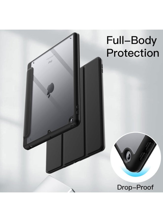 Case for iPad 9.7 inch (6th/5th generation, 2018/2017) with a pencil holder, slim transparent shockproof back cover, auto wake/sleep feature (black) - Image 4
