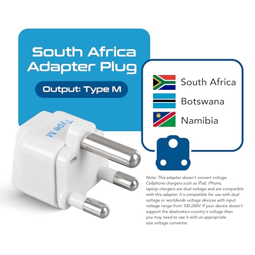 Ceptics India to South Africa, Botswana, Namibia & More (Type M) Travel Adapter Plug - CE Certified - RoHS Compliant - 3 Pack (GP-10L-3PK) - Image 2