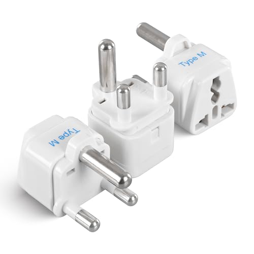 Ceptics India to South Africa, Botswana, Namibia & More (Type M) Travel Adapter Plug - CE Certified - RoHS Compliant - 3 Pack (GP-10L-3PK) - Image 1