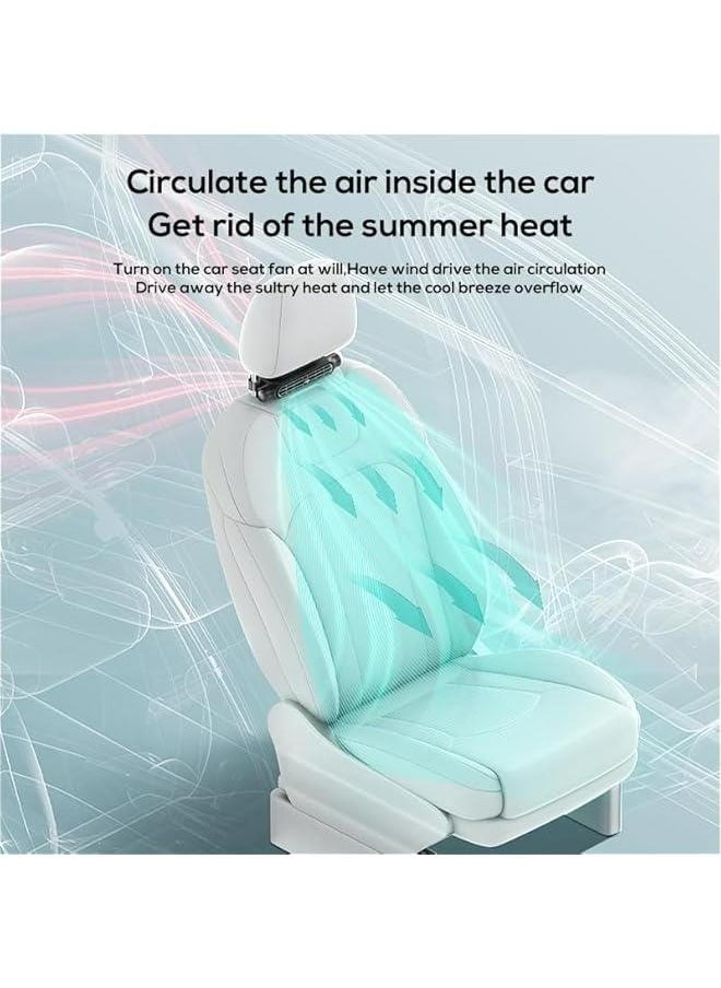 General Mini USB Car Fan with 3 Adjustable Wind Speeds for Driver and Passenger Seats - Portable Backseat Cooling Fan for Kids and Babies - Quiet Headrest Neck Fan Accessories for Vehicles  - Image 3
