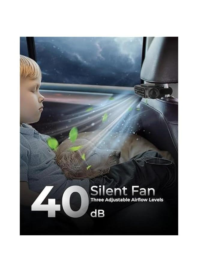 General Mini USB Car Fan with 3 Adjustable Wind Speeds for Driver and Passenger Seats - Portable Backseat Cooling Fan for Kids and Babies - Quiet Headrest Neck Fan Accessories for Vehicles  - Image 4