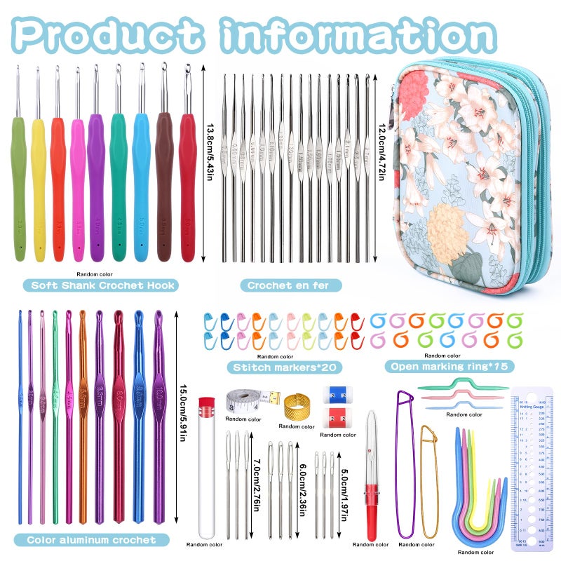 Mayboos 96 Pack Crochet Hooks Set, Ergonomic Crochet Hooks Weave Yarn Kits with Storage Case and Crochet Needle Accessories, Crochet Needles Kit for Beginners and Experienced Crochet Hook - Image 2