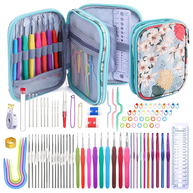 Mayboos 96 Pack Crochet Hooks Set, Ergonomic Crochet Hooks Weave Yarn Kits with Storage Case and Crochet Needle Accessories, Crochet Needles Kit for Beginners and Experienced Crochet Hook - Image 1