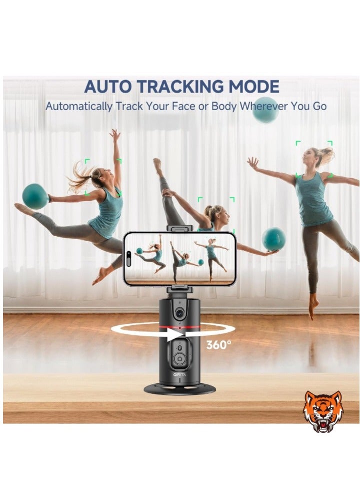 TIGER "Auto Face Tracking Tripod – Smart 360° Rotation Body Phone Camera Mount for Vlogs & TikTok, with Remote, Extendable, Rechargeable (Black)" - Image 3