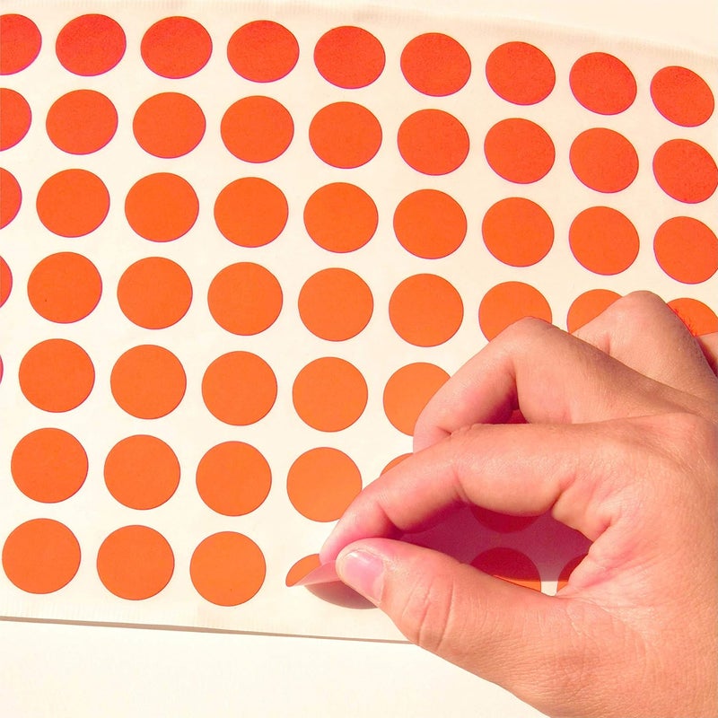 PARLAIM 1050 PCS 3/4 Inch Round Color-Code Dot Stickers, Color Coded Circle Stickers for Classroom, Office (Orange) - Image 3