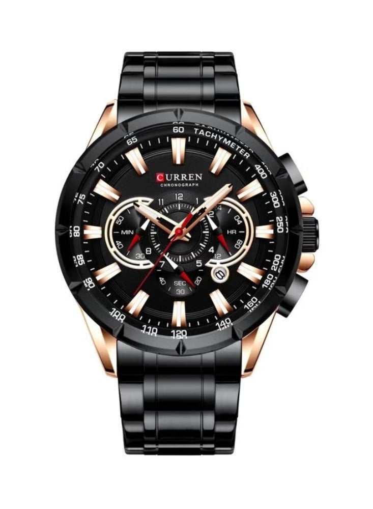 CURREN Water-Resistant Chronograph Wrist Watch 8363 - 48 mm - Black - Image 1