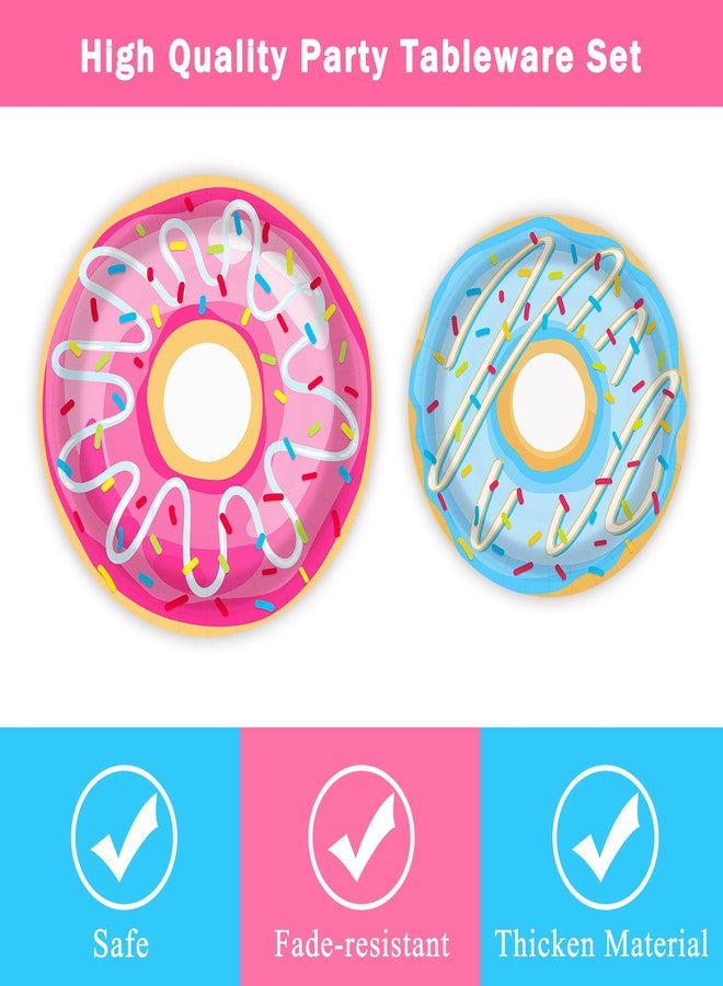 BQK 96 Pcs Donut Plates & Napkins - Birthday Party Decorations & Favors - Image 4