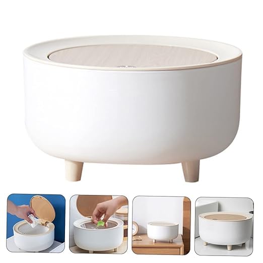 RELEMTRA Free-Standing Trash Can, Press-Type Trash Can With Lid, Large Capacity Trash Bin For Home, Bathroom, Bedroom, Office, Living Room, Home Essential - Image 5
