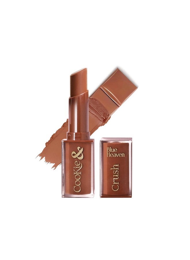 بلو هيفن أحمر شفاه كوكيز آند كراش غير لامع للنساء، أحمر شفاه يدوم طويلاً، غني بزبدة الكاكاو وزيت ثمر الورد، أحمر شفاه ناعم ومغذي - شوكولاتة ساخنة، 3.4 جرام - Image 1