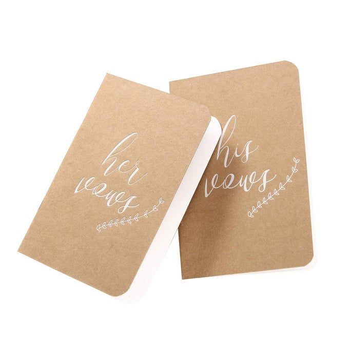 VOW BOOKS WEDDING VOWS BOOK HIS AND HERS VOW BOOK BROWN KRAFT PAPER SET OF 2 USAKI012 KRAFT
