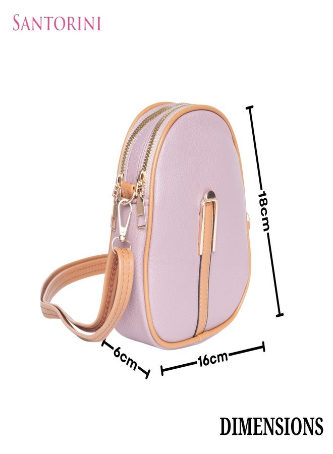 SANTORINI women Mini sling Bag | Small cross body Sling Bag for Daily Use, Travel, Dinner etc. (Purple) - Image 4