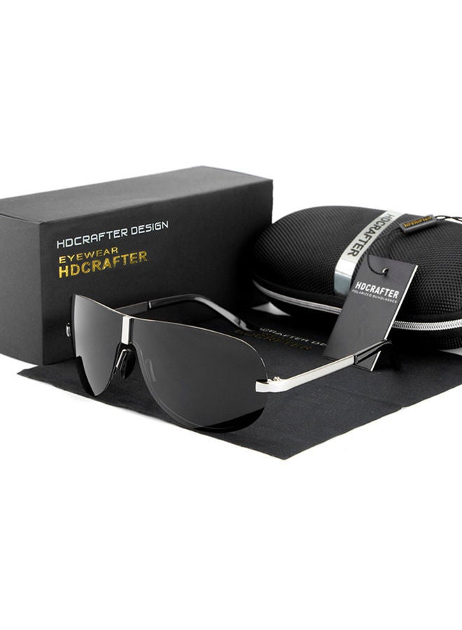 NIBEMINENT Men's Rimless Polarized Shield Frame Sunglasses - Lens Size: 72 mm