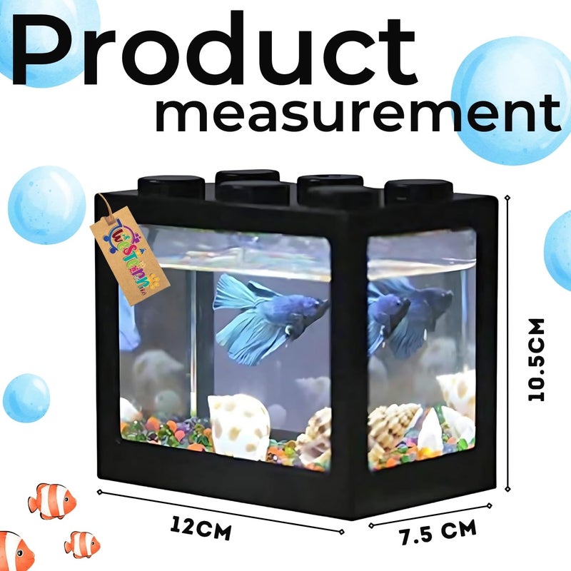 Western Era Small Betta Fish Tank – Compact, Durable, Easy-to-Clean Acrylic Fish Aquarium, Perfect for Small Spaces Like Home, Office,Minimalist, Modern Design, Stylish, Low-Maintenance (Pack of 3) - Image 3