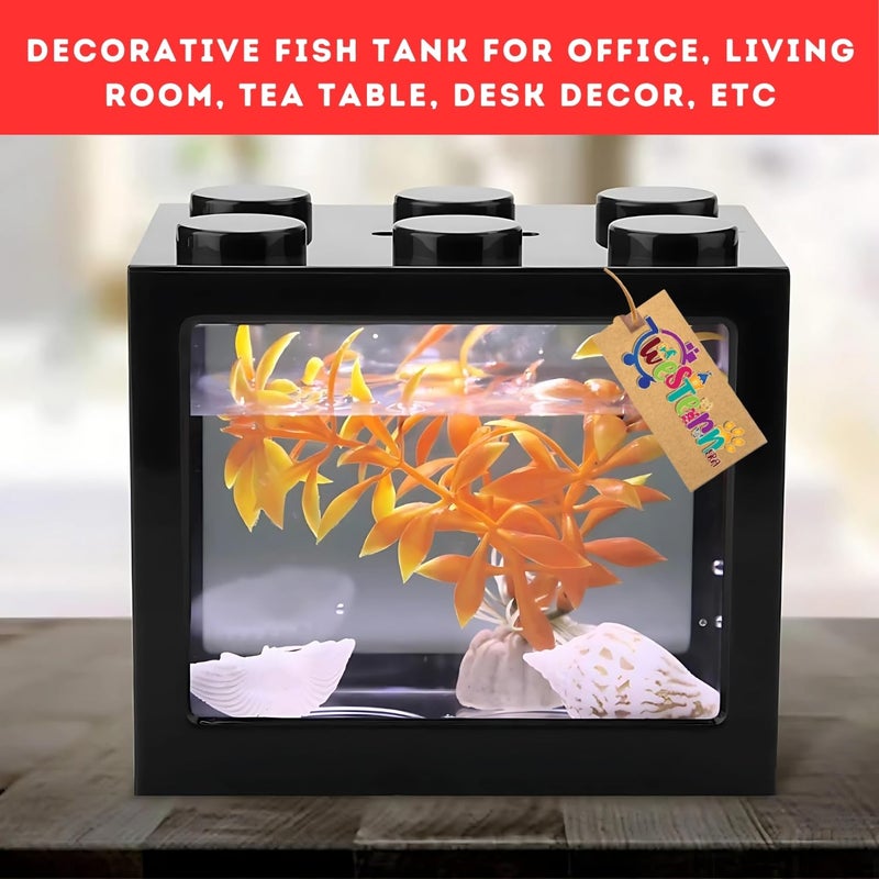 Western Era Small Betta Fish Tank – Compact, Durable, Easy-to-Clean Acrylic Fish Aquarium, Perfect for Small Spaces Like Home, Office,Minimalist, Modern Design, Stylish, Low-Maintenance (Pack of 3) - Image 4