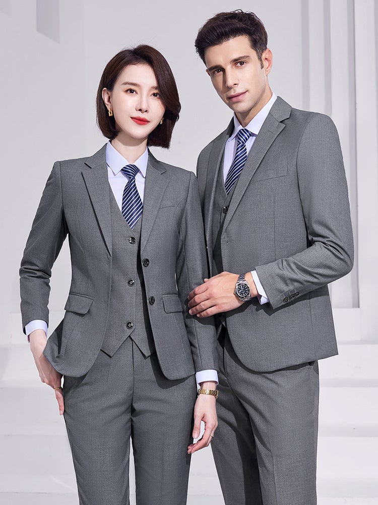Men's and women's teacher suit suit business professional attire real estate sales Black suit formal suit bank overalls - Image 5