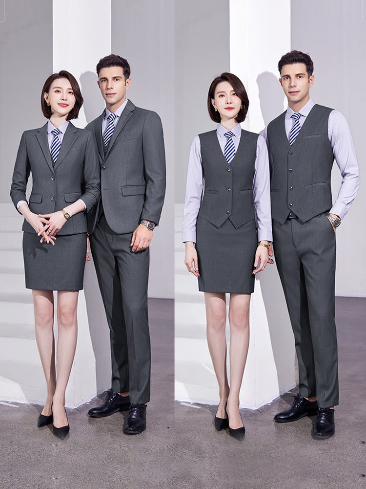 Men's and women's teacher suit suit business professional attire real estate sales Black suit formal suit bank overalls - Image 3