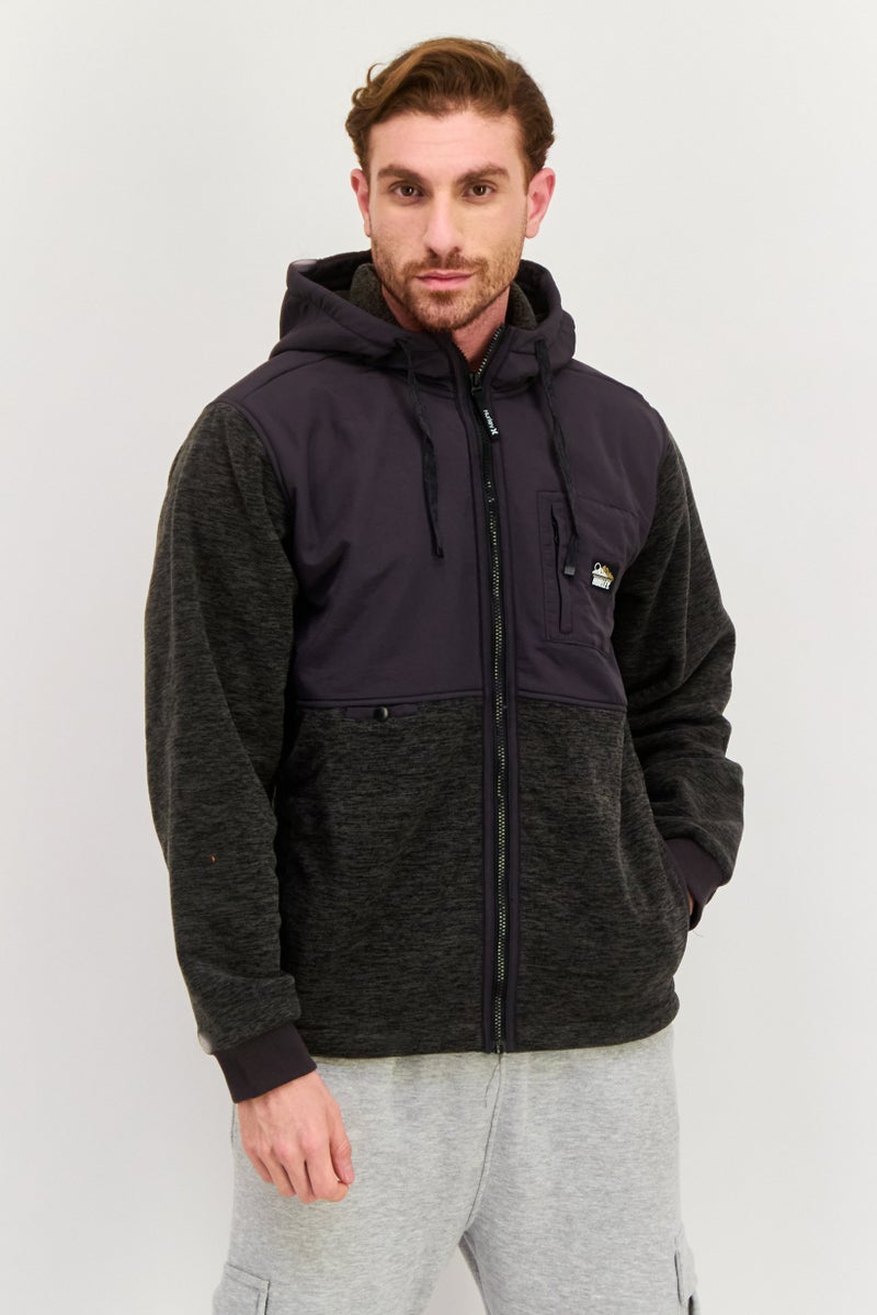 Hurley Men Sportswear Fit Long Sleeve Outdoor Jacket, Grey Heather - Image 1