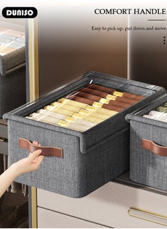 DUNISO 2 pcs Foldable Closet Storage Organizer,Wardrobe Clothes Organizer with Steel Ring Support, Washable Closet Storage Boxes with Carrying Handles,Home Bedroom Office Cupboard Storage Basket & Storage Bins for Clothes,Jeans,Pants,Sweaters,Dress,Toys  - Image 5