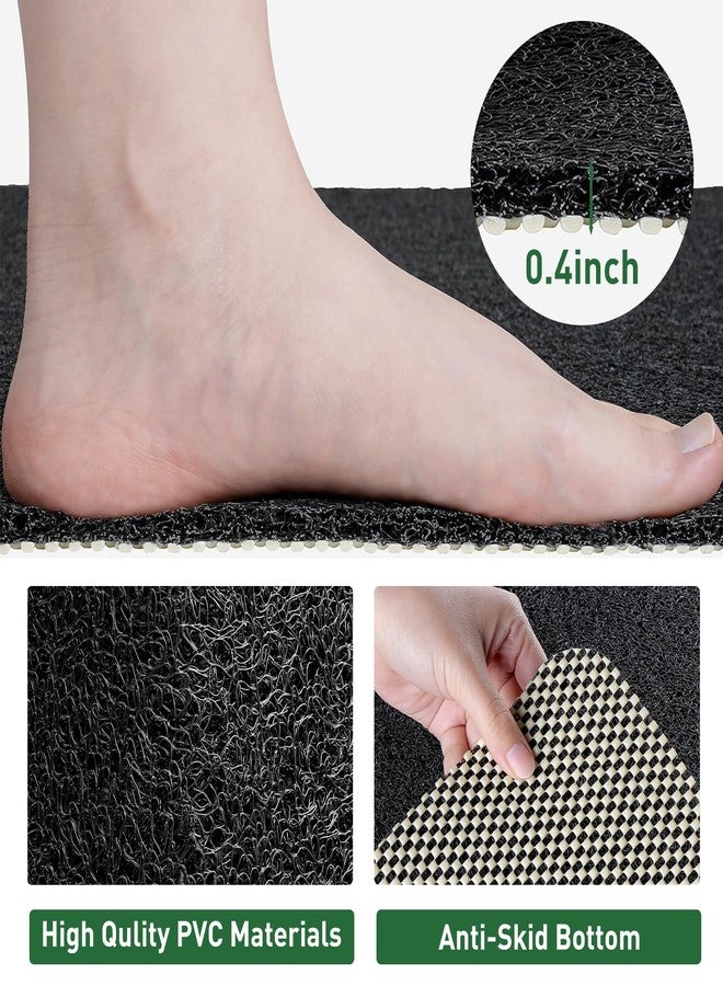 Zoryllic Shower Mat Non Slip,27 x 27 Inch Extra Large Bath Mat with Drain,Soft Square Loofah Shower Stall Mat Bathtub Mat for Bathroom,Without Suction Cups (Black) - Image 3