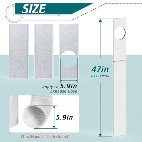 Daisypower Portable Air Conditioner Window Kit With Foam Insulation,Heat And Noise Insulated,Adjustable Seal Panels for AC Hose,Fits Single Double Hung Window,Sliding Window (5.9 IN) - Image 3
