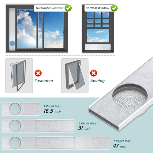 Daisypower Portable Air Conditioner Window Kit With Foam Insulation,Heat And Noise Insulated,Adjustable Seal Panels for AC Hose,Fits Single Double Hung Window,Sliding Window (5.9 IN) - Image 4