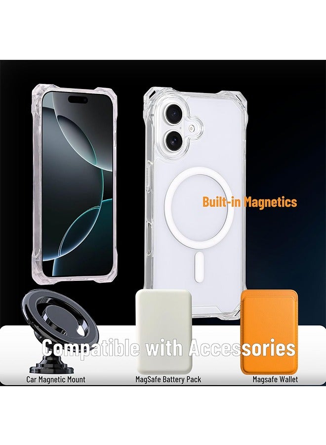 جراب مغناطيسي لجهاز iPhone 16 ، متوافق مع MagSafe ، شفاف قوي بإطار مغناطيسي ناعم للكمبيوتر الشخصي غطاء واقي مقاوم للصدمات مع حبل قابل للفصل ، شفاف - Image 3