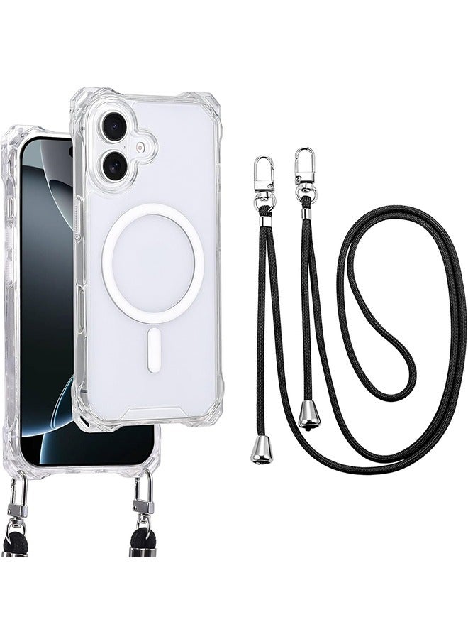 جراب مغناطيسي لجهاز iPhone 16 ، متوافق مع MagSafe ، شفاف قوي بإطار مغناطيسي ناعم للكمبيوتر الشخصي غطاء واقي مقاوم للصدمات مع حبل قابل للفصل ، شفاف - Image 1