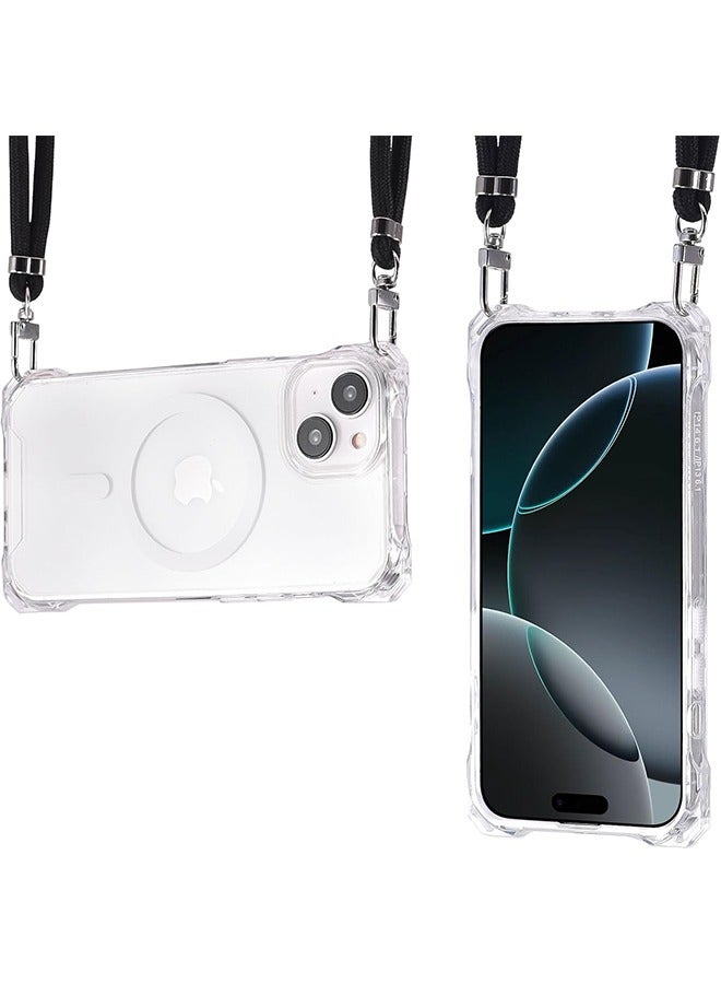 جراب مغناطيسي لجهاز iPhone 16 ، متوافق مع MagSafe ، شفاف قوي بإطار مغناطيسي ناعم للكمبيوتر الشخصي غطاء واقي مقاوم للصدمات مع حبل قابل للفصل ، شفاف - Image 5