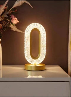 Touch Control Crystal 0 Table Lamp – 3-Way Dimmable, USB Rechargeable, Decorative Desk Lamp