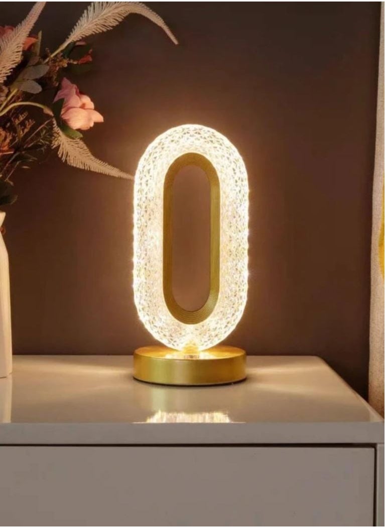 Generic - Touch Control Crystal 0 Table Lamp – 3-Way Dimmable, USB Rechargeable, Decorative Desk Lamp - Image 1