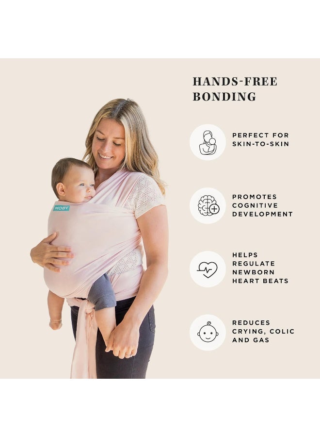 Moby Classic Baby Wrap - Baby Sling Carrier for Newborn to Toddler - Carrier Slings - Perfect Baby Holder for Mom & Dad - Adjustable for All Body Types - Can Carry Babies up to 33 lbs - Rose Quartz - Image 5